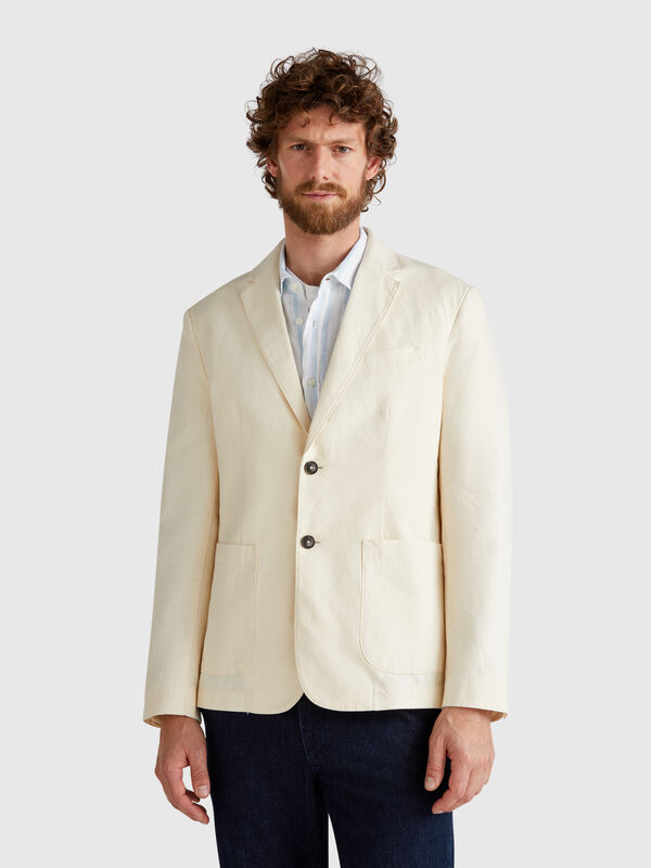 Slim-Fit-Blazer aus Leinenmischung Herren
