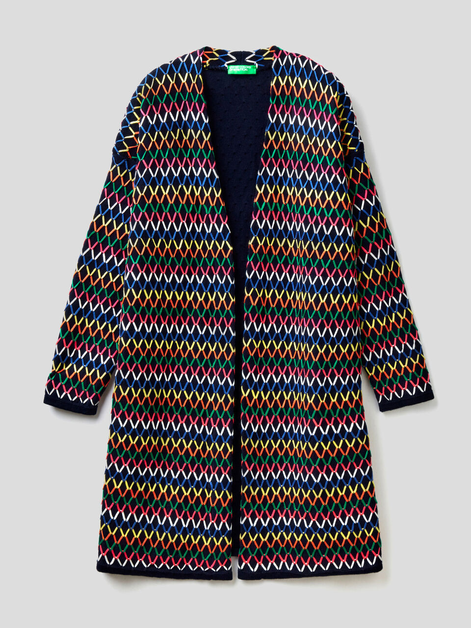 Lange Strickjacke mit bunten Farben image number 1