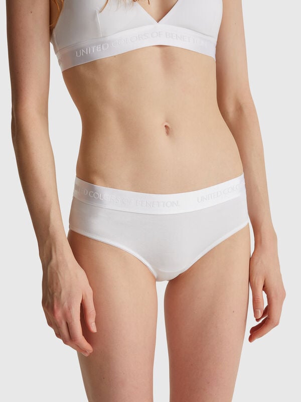Hochtaillierter Slip aus elastischer Baumwolle Damen