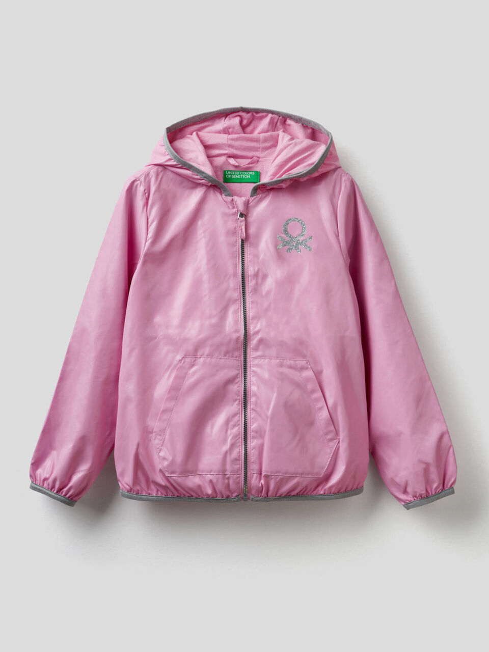 Jacke aus technischem Stoff mit Kapuze image number 1