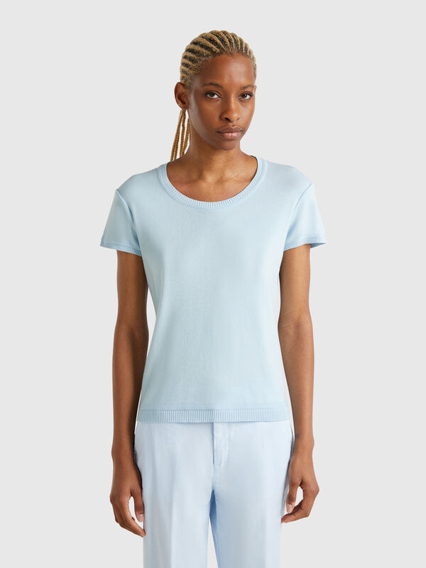 Kurzärmeliger Pulli aus 100% Baumwolle. Damen