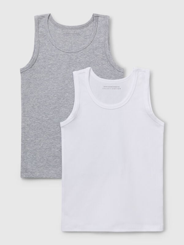 Zwei Tanktops aus Bio-Baumwolle mit Stretch Jungen