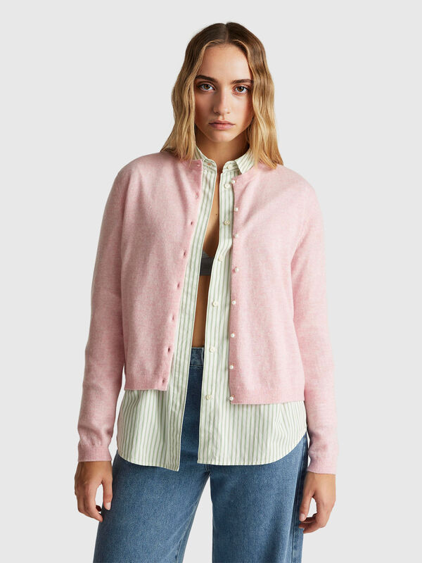 Rosa Strickjacke aus reiner Merinowolle Rosa Strickjacke aus reiner Merinowolle Damen