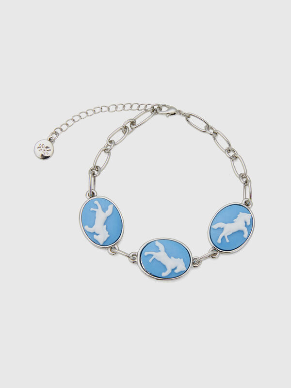 Armband mit Kameen in Himmelblau Damen