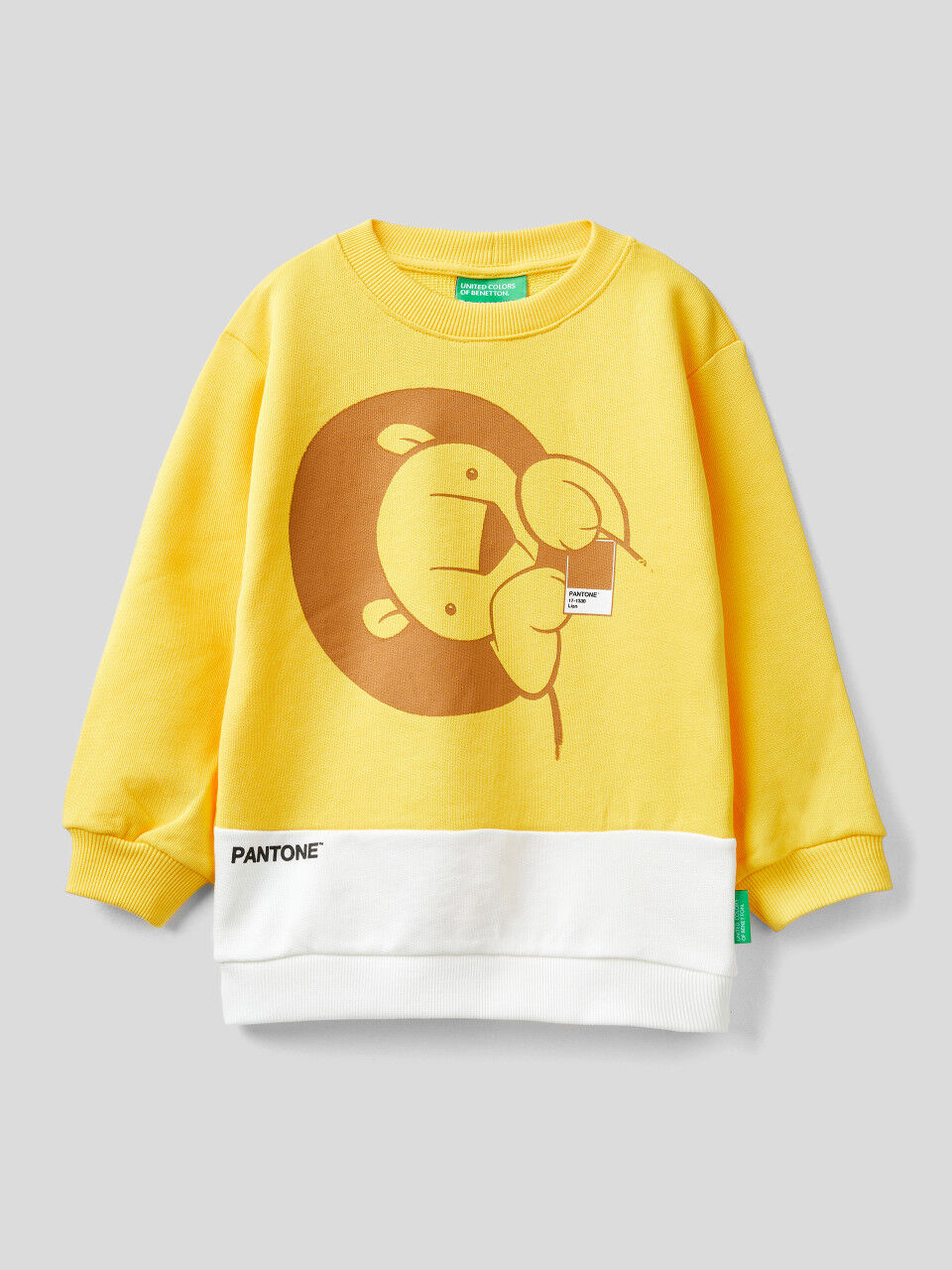 Sweatshirt in Gelb mit Rundhals BenettonxPantone™