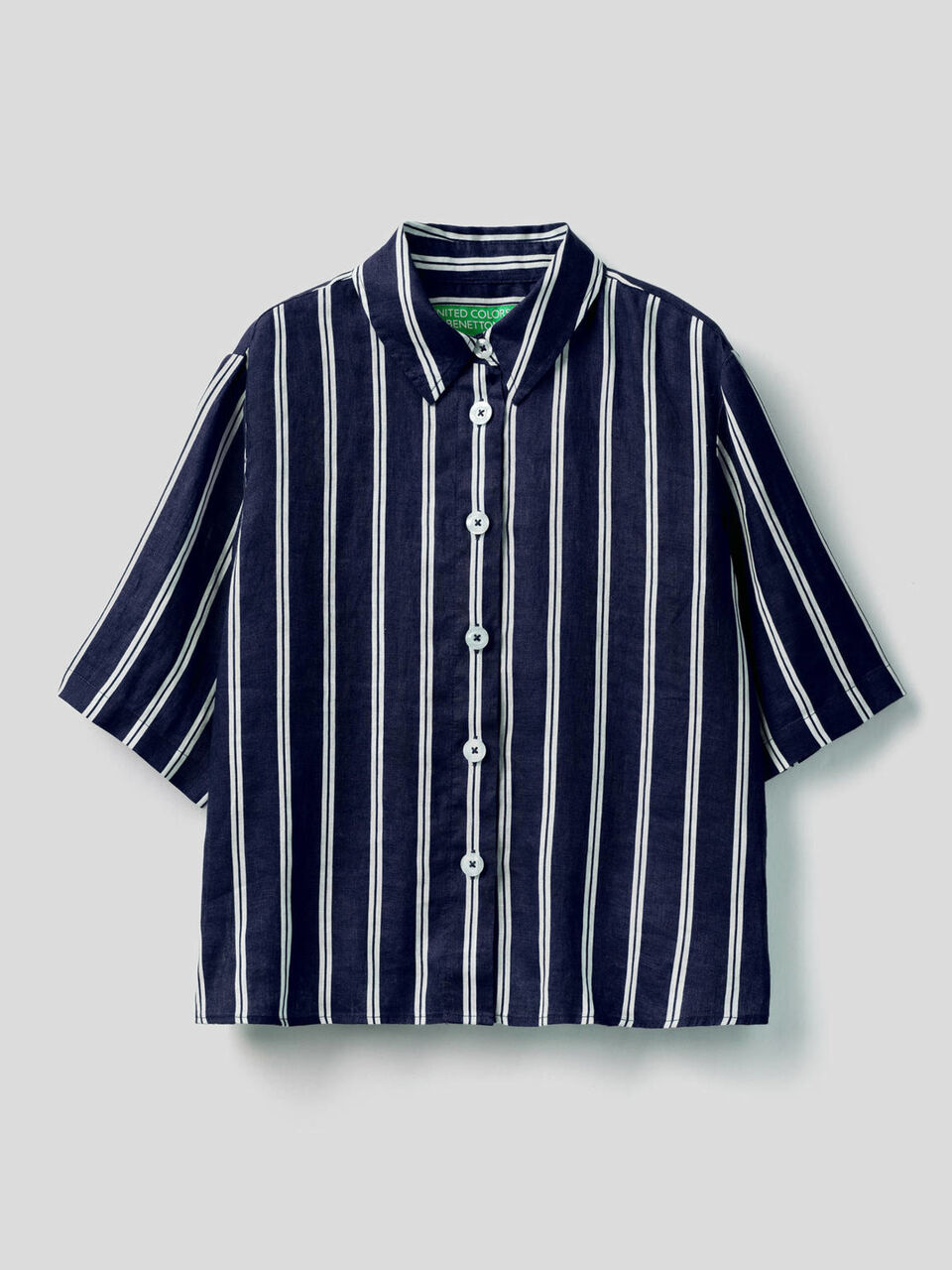 Bluse aus 100% Leinen mit Musterprint image number 1