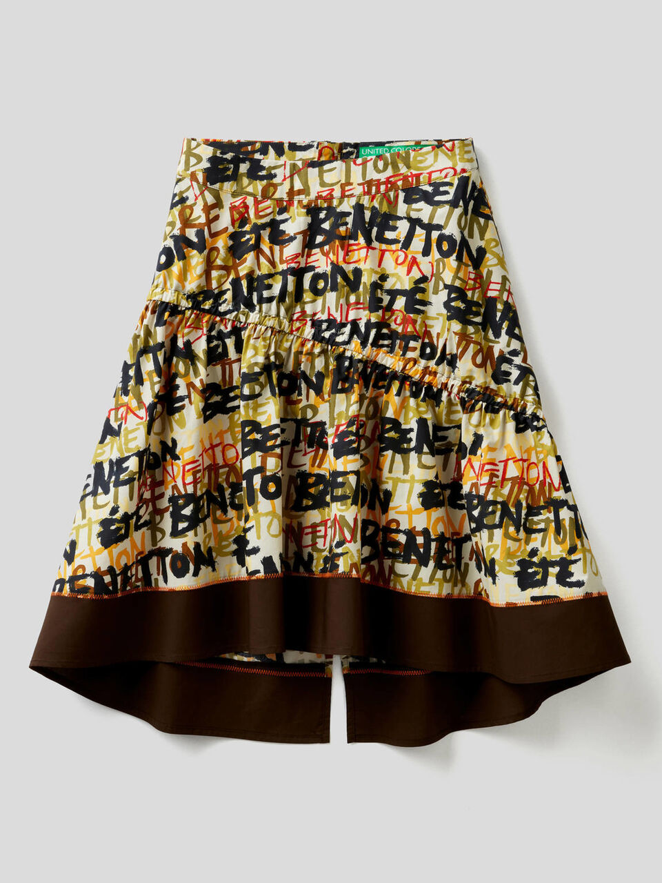 Rock mit Print und Volant Damen image number 1