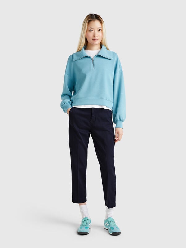 Kurze Chinohose aus Stretch-Baumwolle Damen