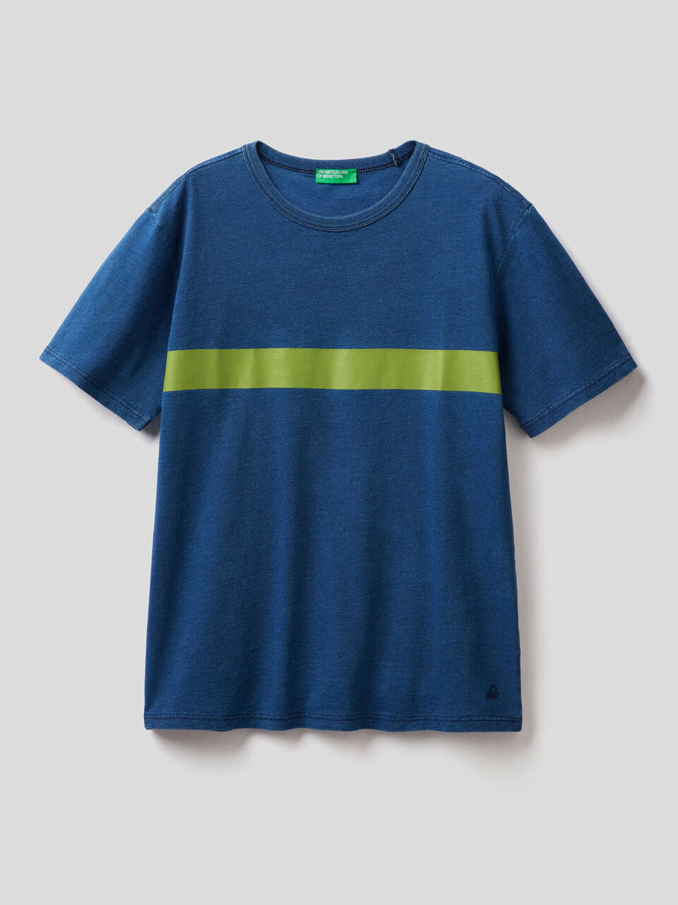 T-Shirt aus reiner Baumwolle mit Indigo-Färbung image number 1