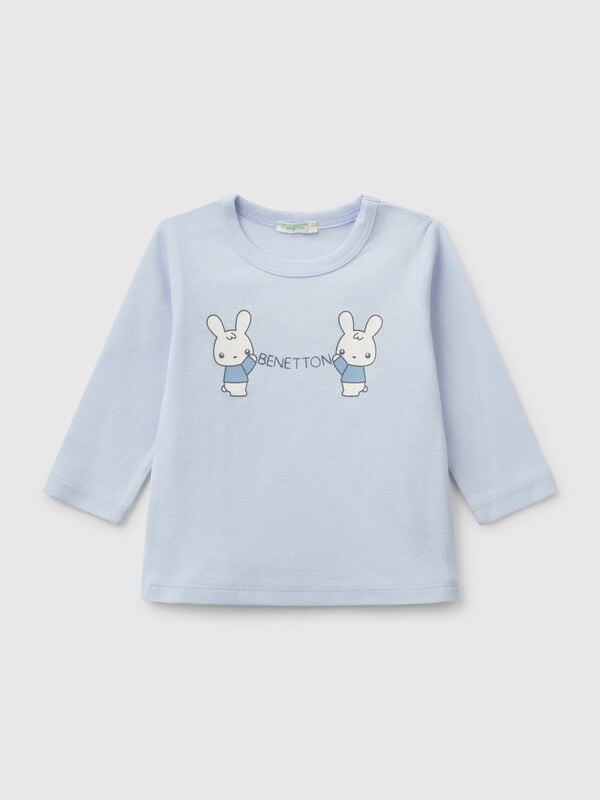 Langärmeliges T-Shirt aus Baumwolle Newborn