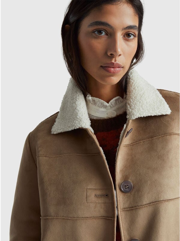 Jacke in Wildlederoptik Damen