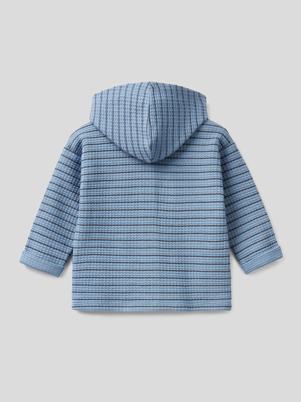 Gestreiftes Sweatshirt mit Kapuze aus Bio-Baumwolle image number 2