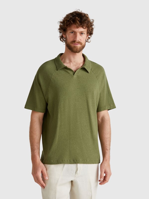 Poloshirt aus Leinenmischung Herren