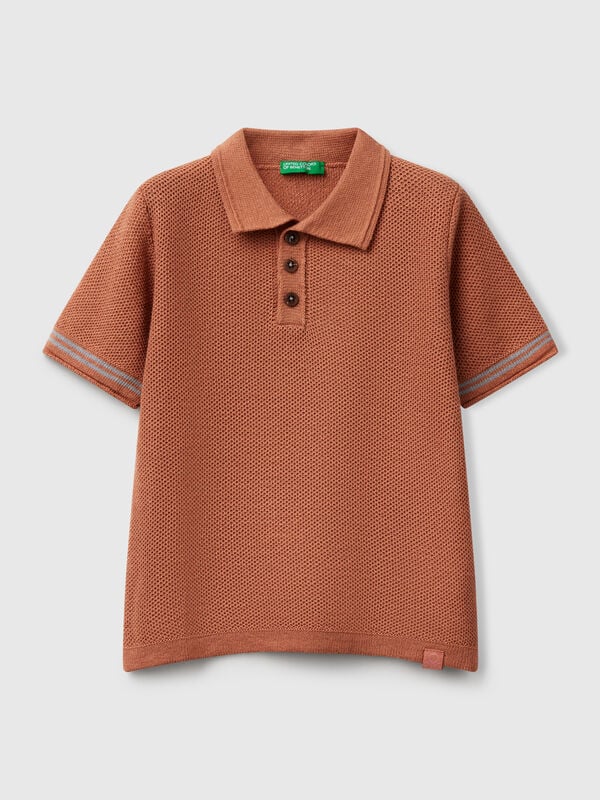 Kurzärmliges Poloshirt aus Leinenmischung Jungen