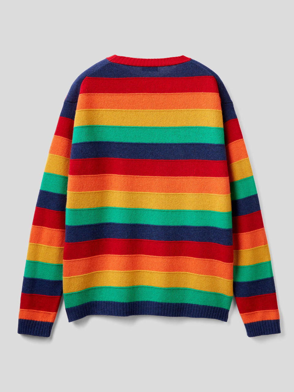Pullover aus einer Wollmischung mit bunten Streifen image number 2