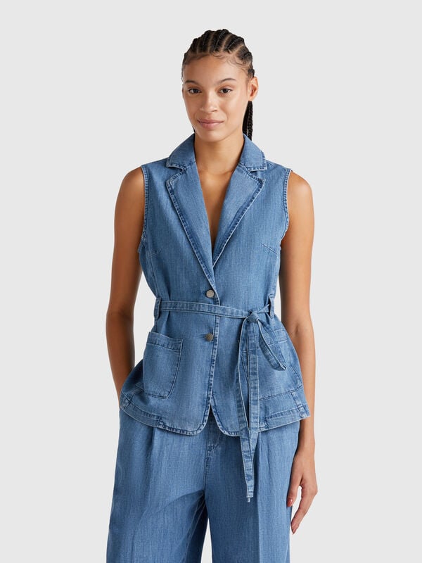 Chambray-Weste Damen