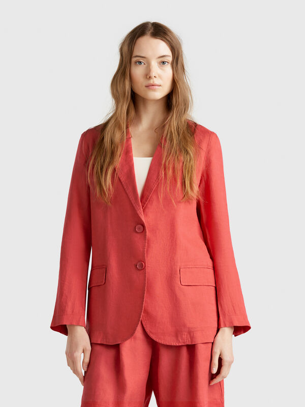 Blazer aus reinem Leinen Damen