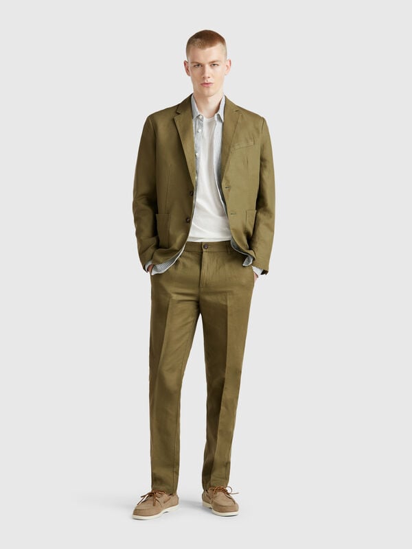 Slim-Fit-Chinohose aus Leinenmischung Herren