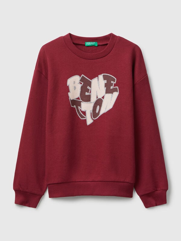 Sweatshirt mit glitzerndem Logo-Print Mädchen