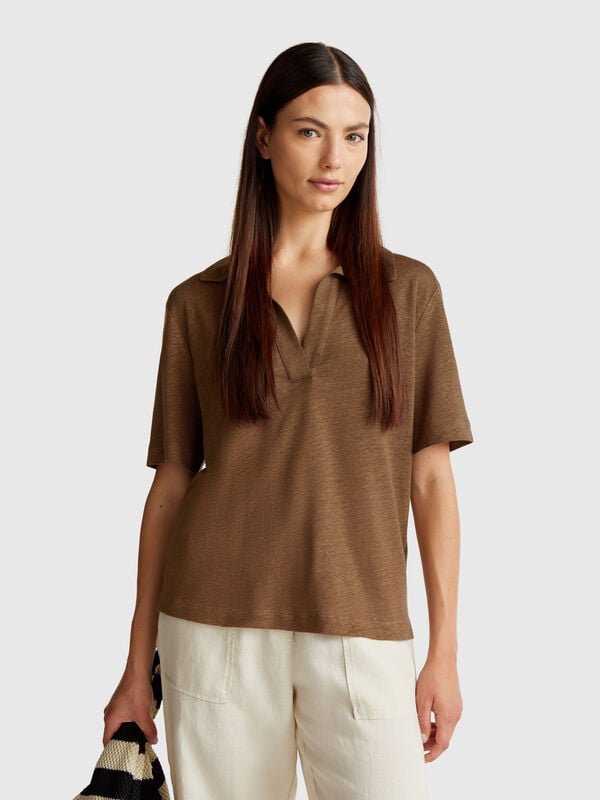 Poloshirt aus reinem Leinen Damen