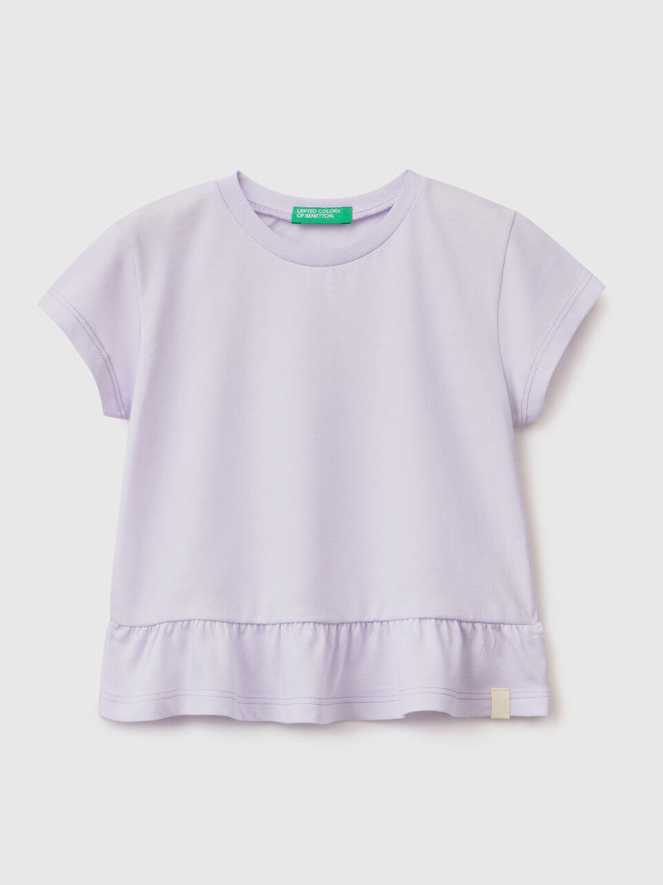 T-Shirt aus recyceltem Stoff mit Rüschen