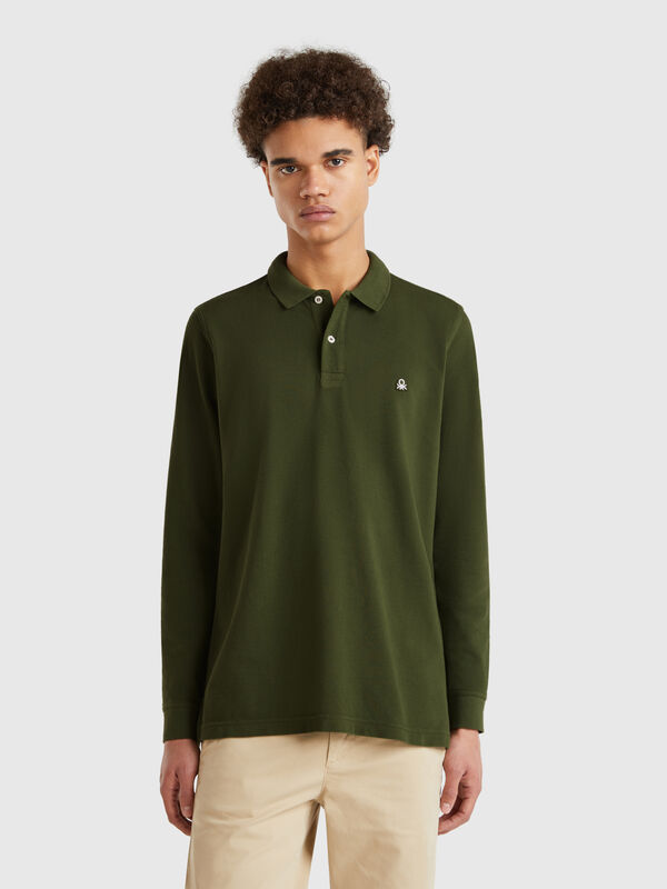 Langärmliges Poloshirt aus Baumwolle Herren