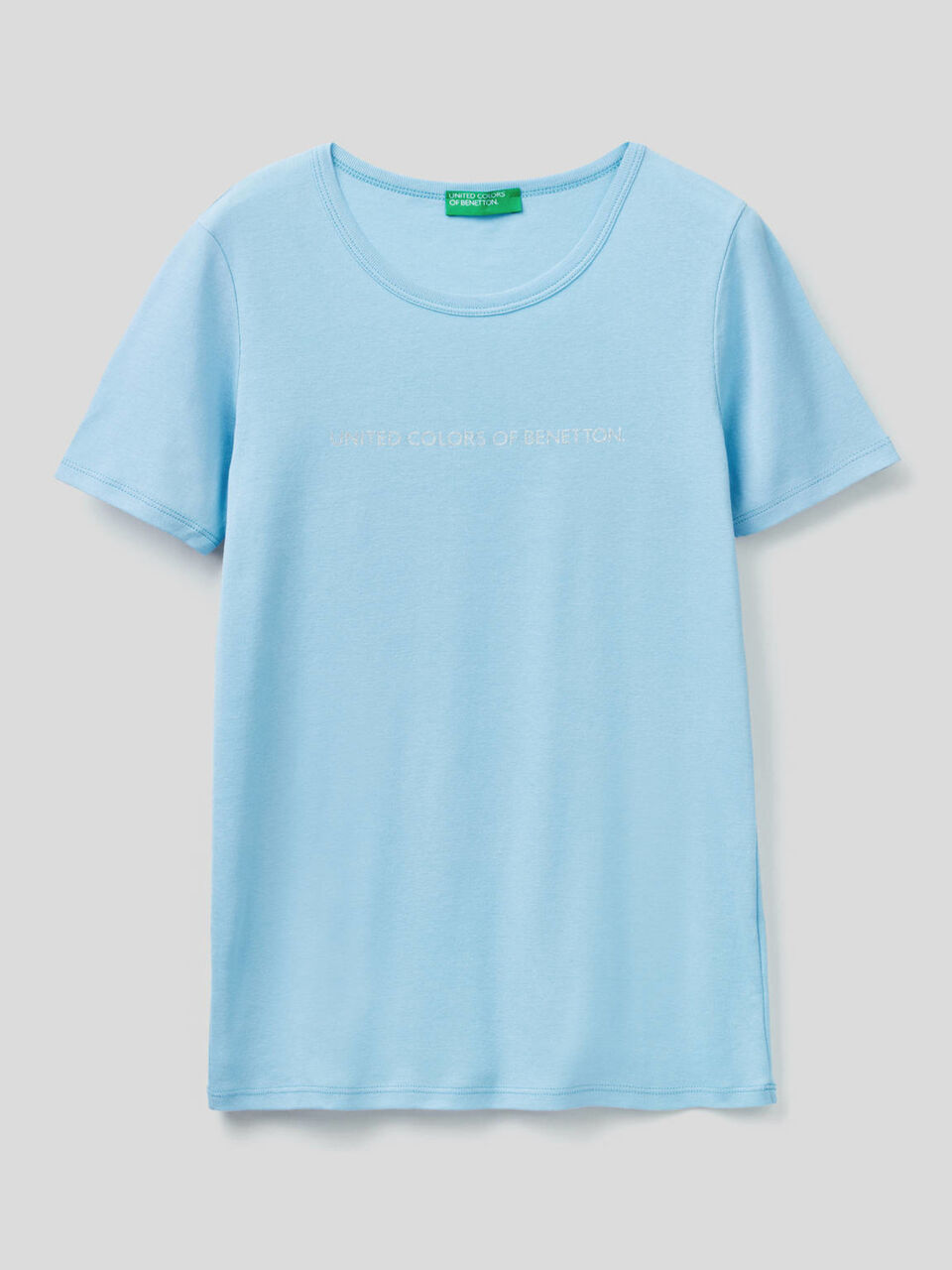 T-Shirt aus 100% Baumwolle mit glitzerndem Logoprint image number 1