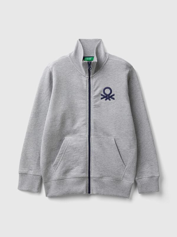 Sweatshirt mit Reißverschluss aus reiner Baumwolle Jungen