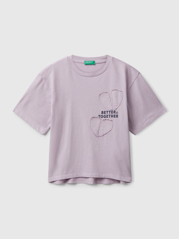 T-Shirt mit Print und Patch Mädchen