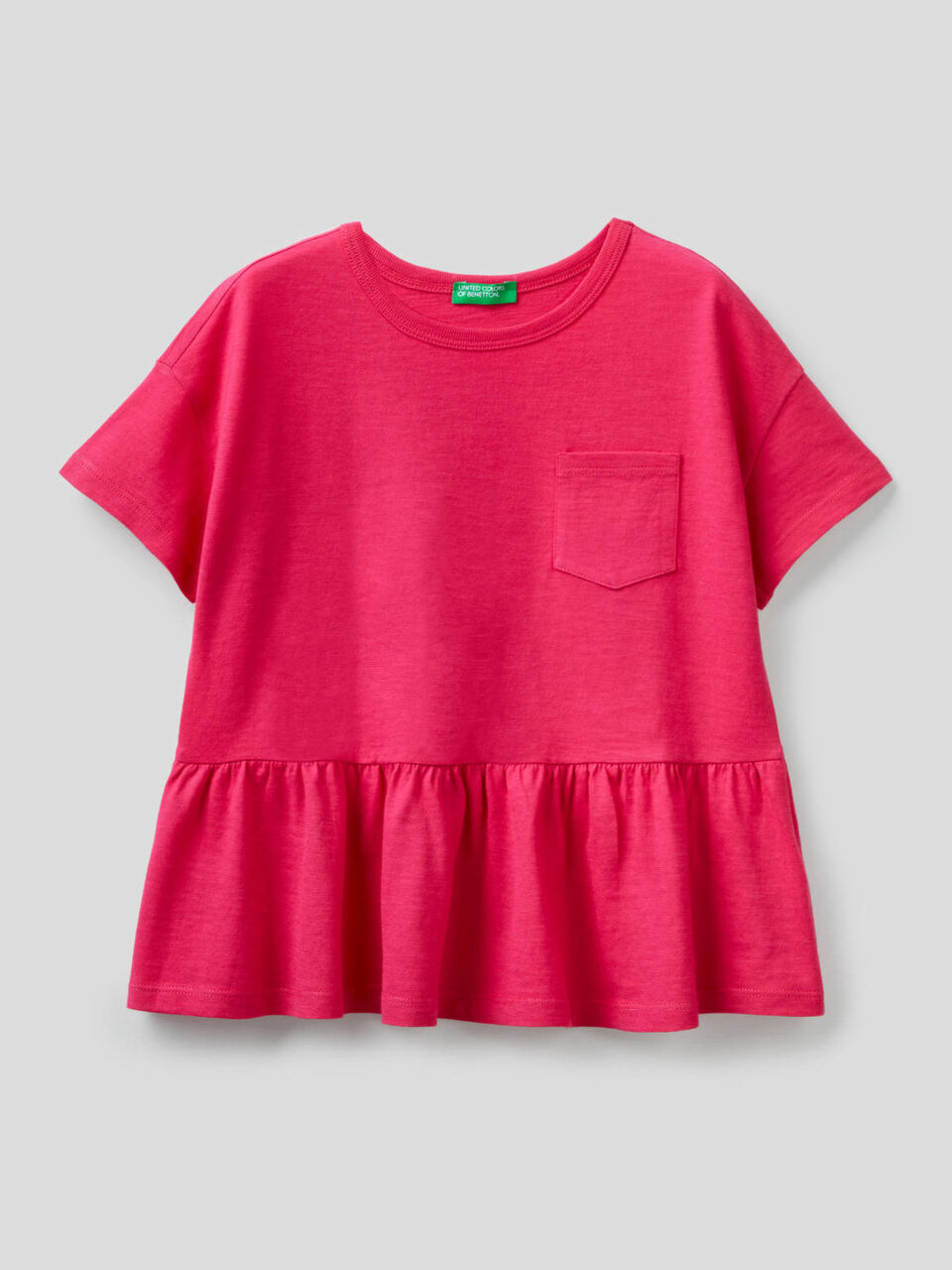 T-Shirt aus reiner Baumwolle mit Rüsche image number 1