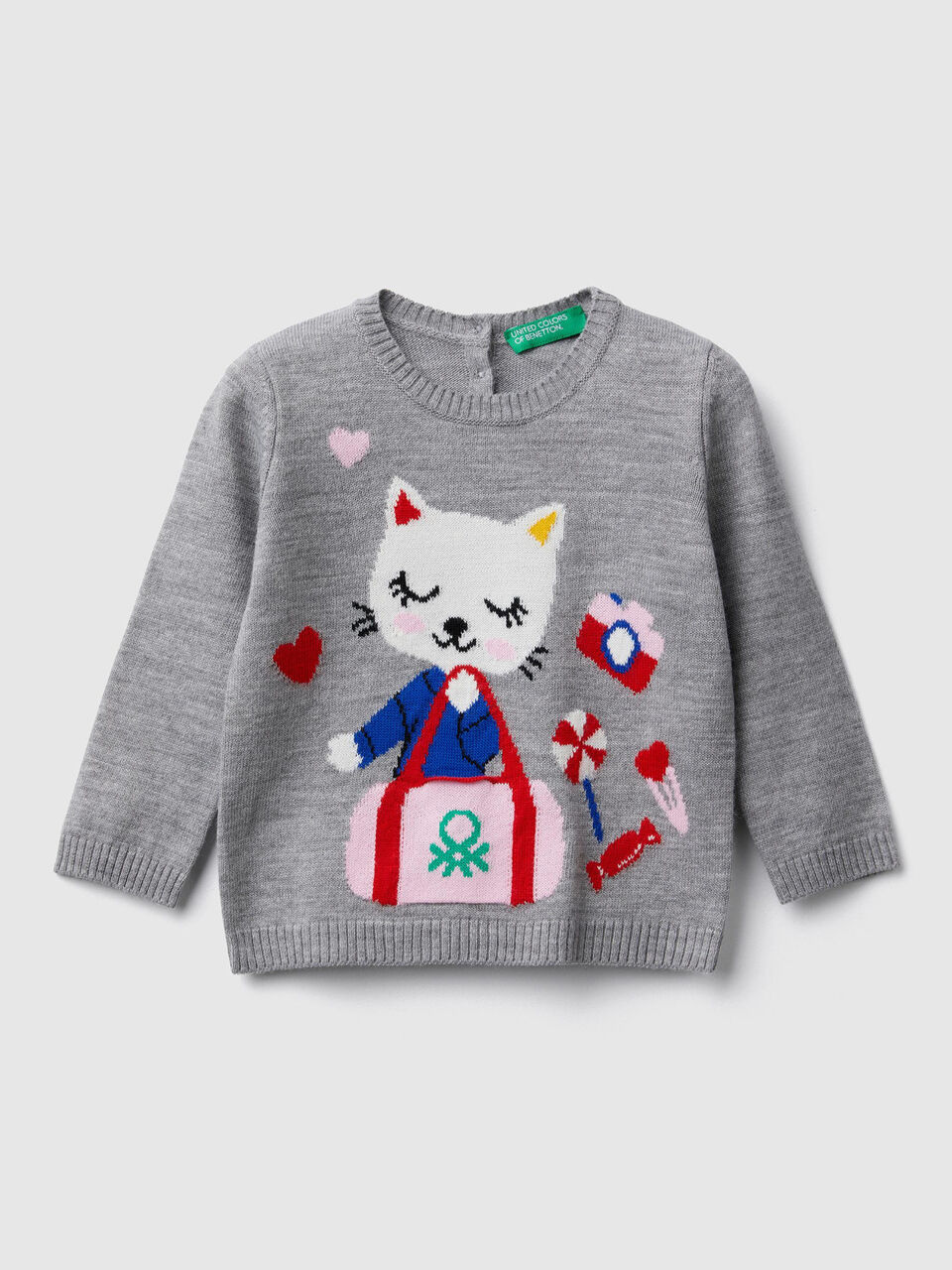 Pullover mit Intarsienarbeit und Brusttasche image number 1