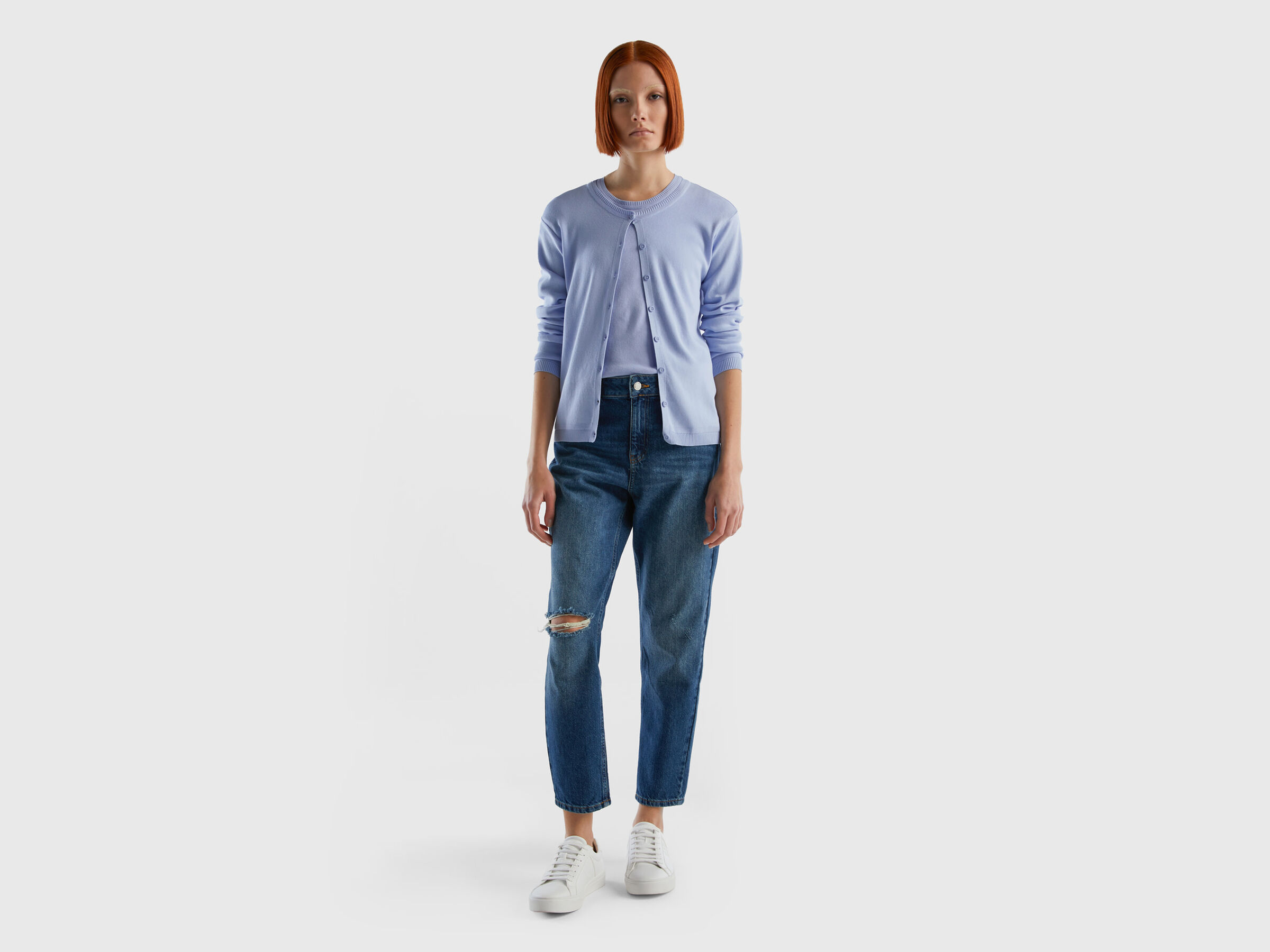 Cardigan mit rundem Ausschnitt aus reiner Baumwolle image number 3