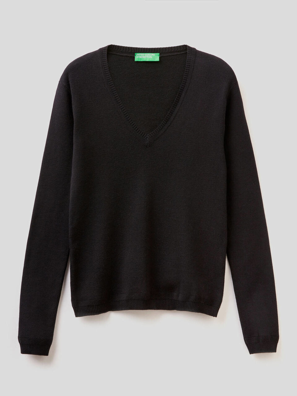 Pullover aus reiner Baumwolle mit V-Ausschnitt image number 1