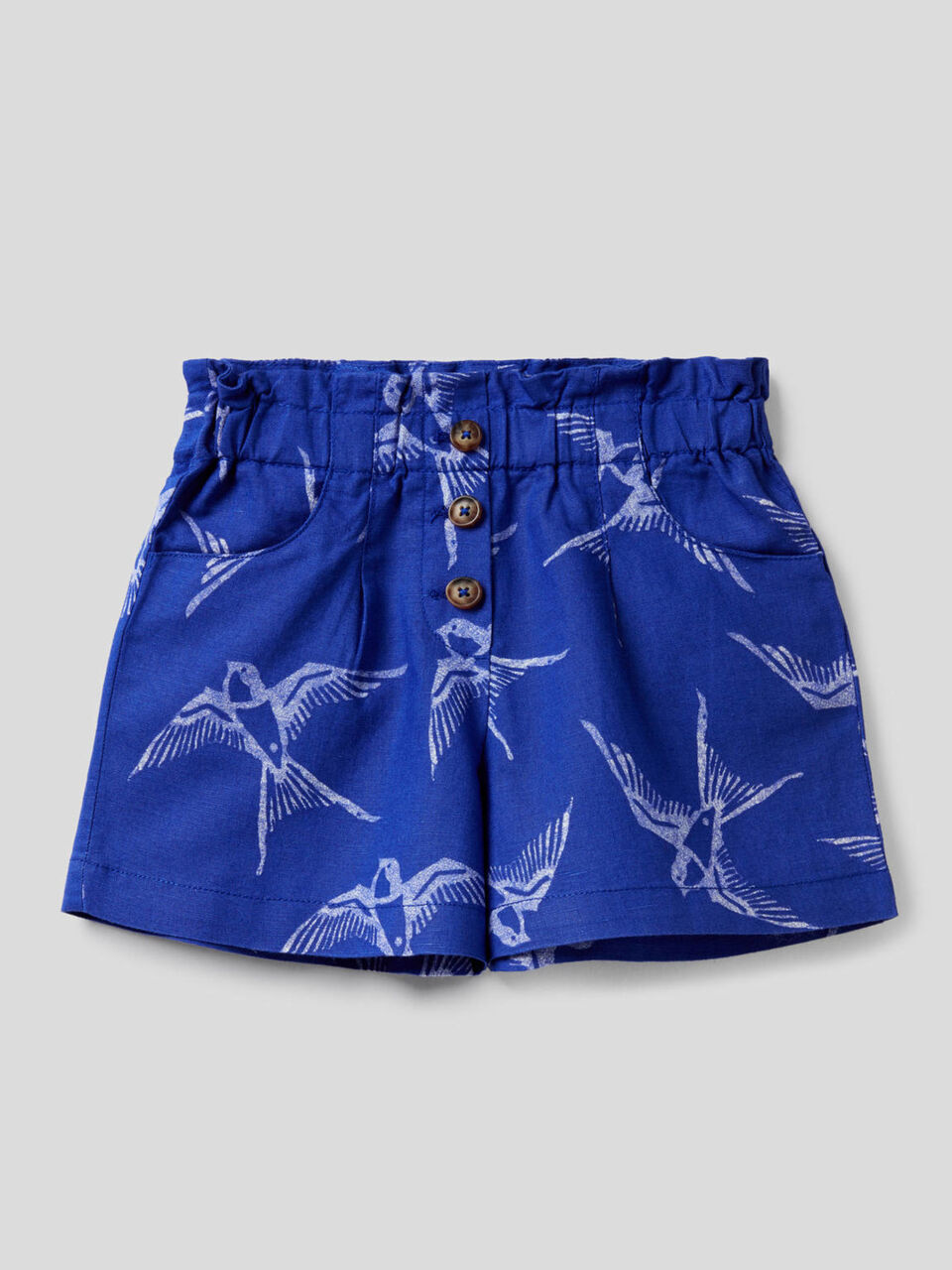 Shorts in einer Mischung aus Baumwolle und Leinen mit Print image number 1