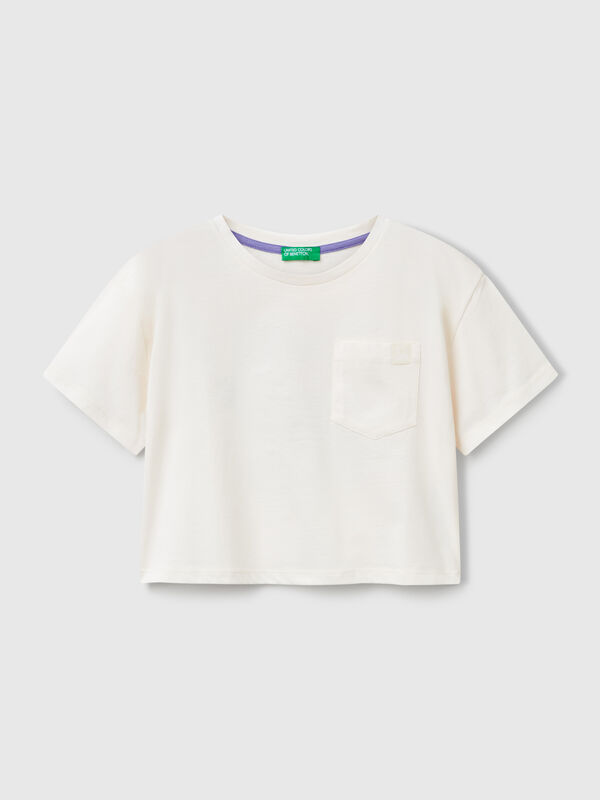 Boxy-Fit-T-Shirt mit Aufdruck auf der Rückseite Mädchen