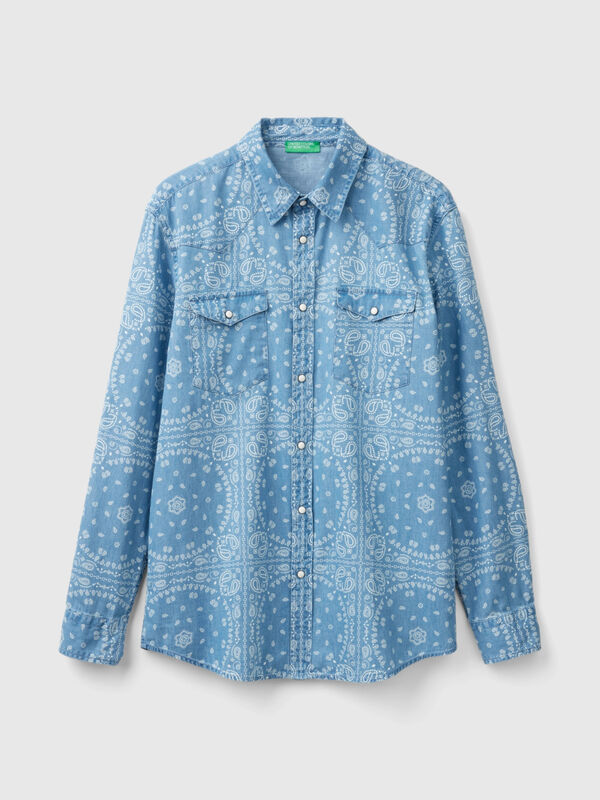 Westernhemd in Chambray Herren