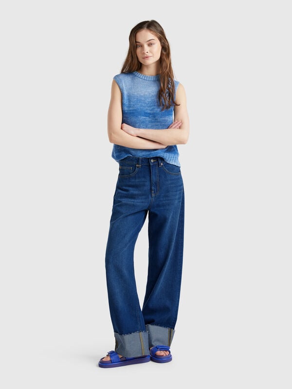 Weit geschnittene Jeans mit Bündchen Damen