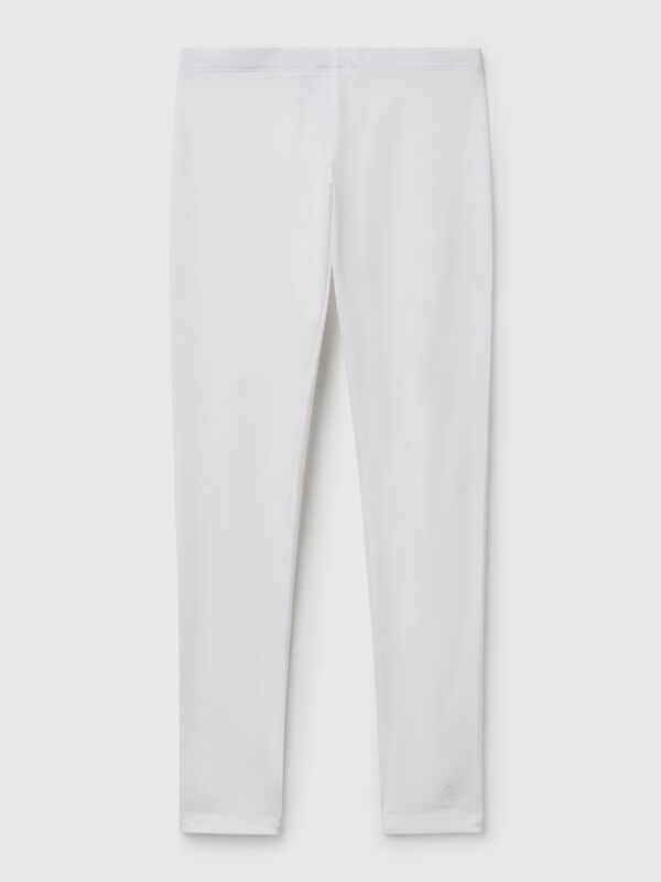 Leggings aus elastischer Baumwolle mit Logo Mädchen