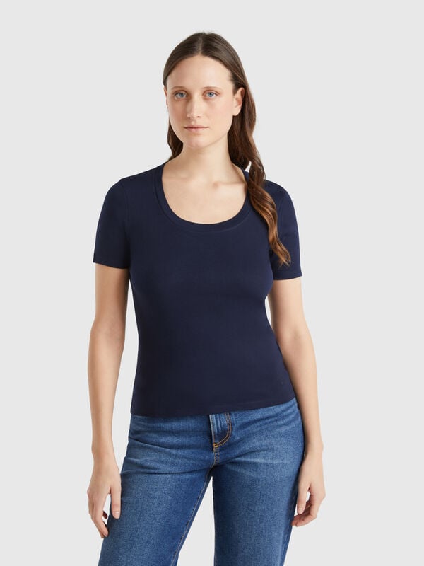 Kurzarm-T-Shirt aus langfaseriger Baumwolle Damen