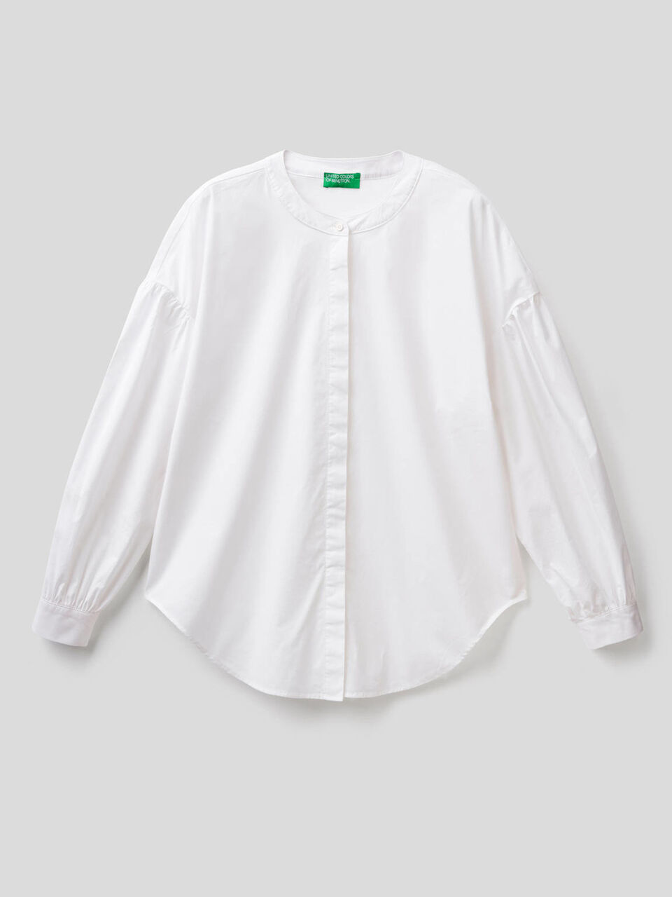 Bluse aus stretchiger Baumwolle mit Ballonärmeln image number 1