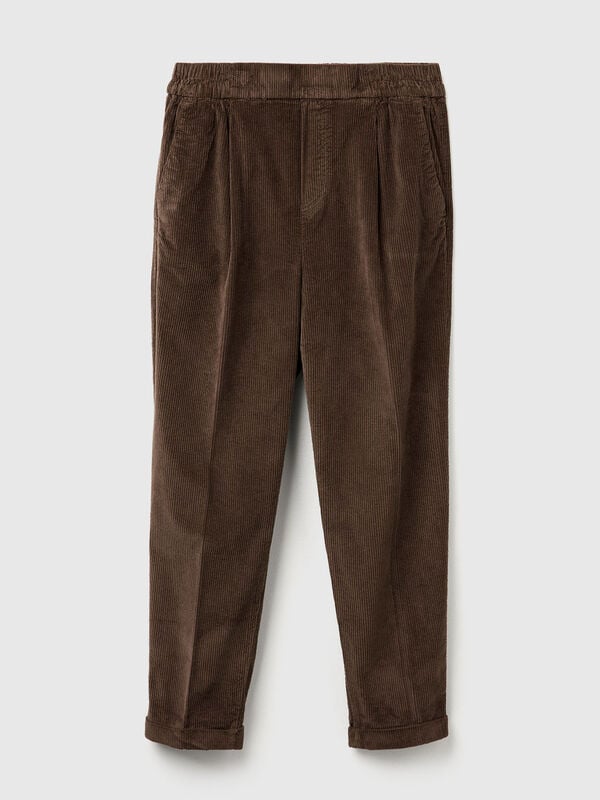 Samt-Chinohose mit elastischem Bund Samt-Chinohose mit elastischem Bund Damen