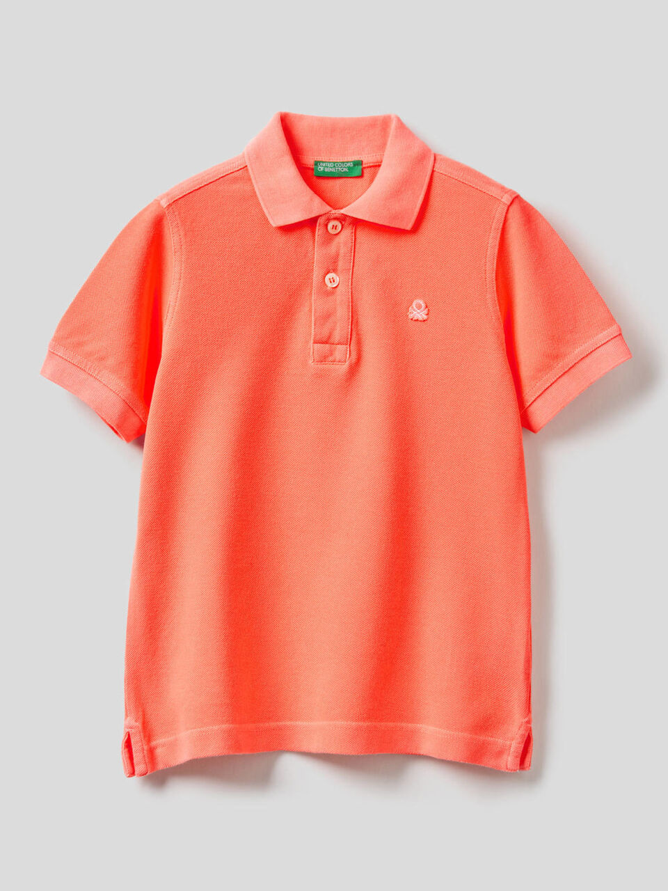 Neonfarbenes Polo in reiner Baumwolle image number 1