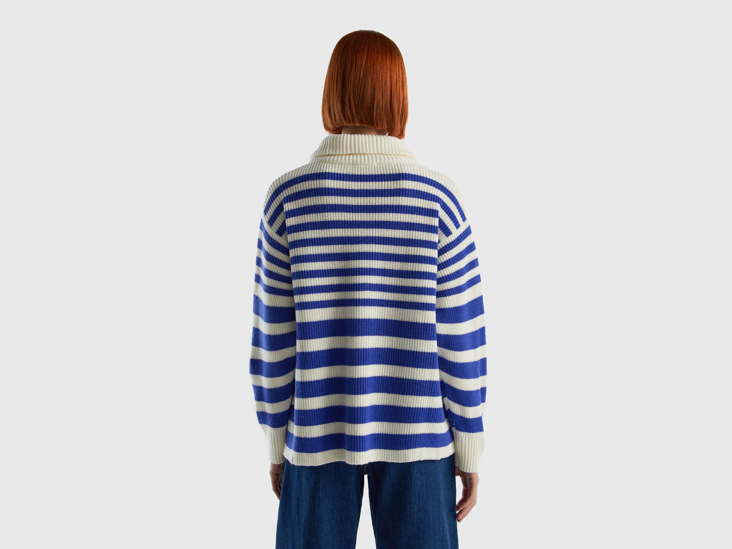Gestreifter Pulli mit hohem Kragen image number 2