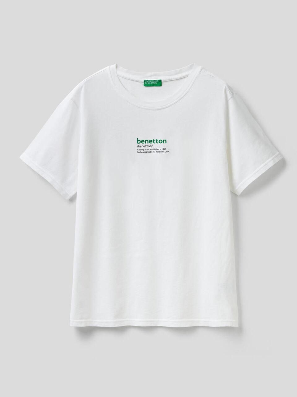 Weißes T-Shirt aus reiner Baumwolle mit Print image number 1
