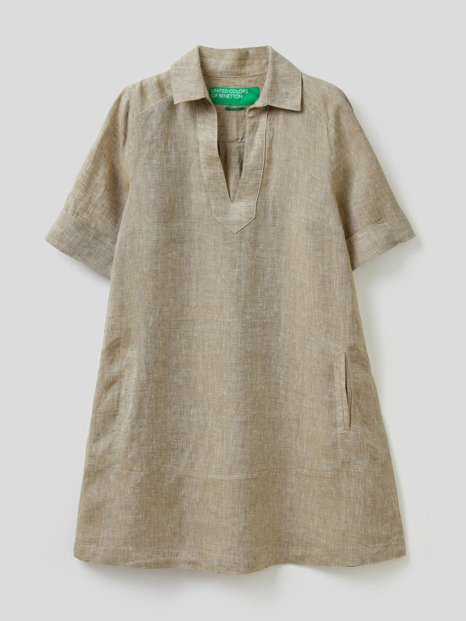 Kurzes Kleid aus 100% Leinen image number null