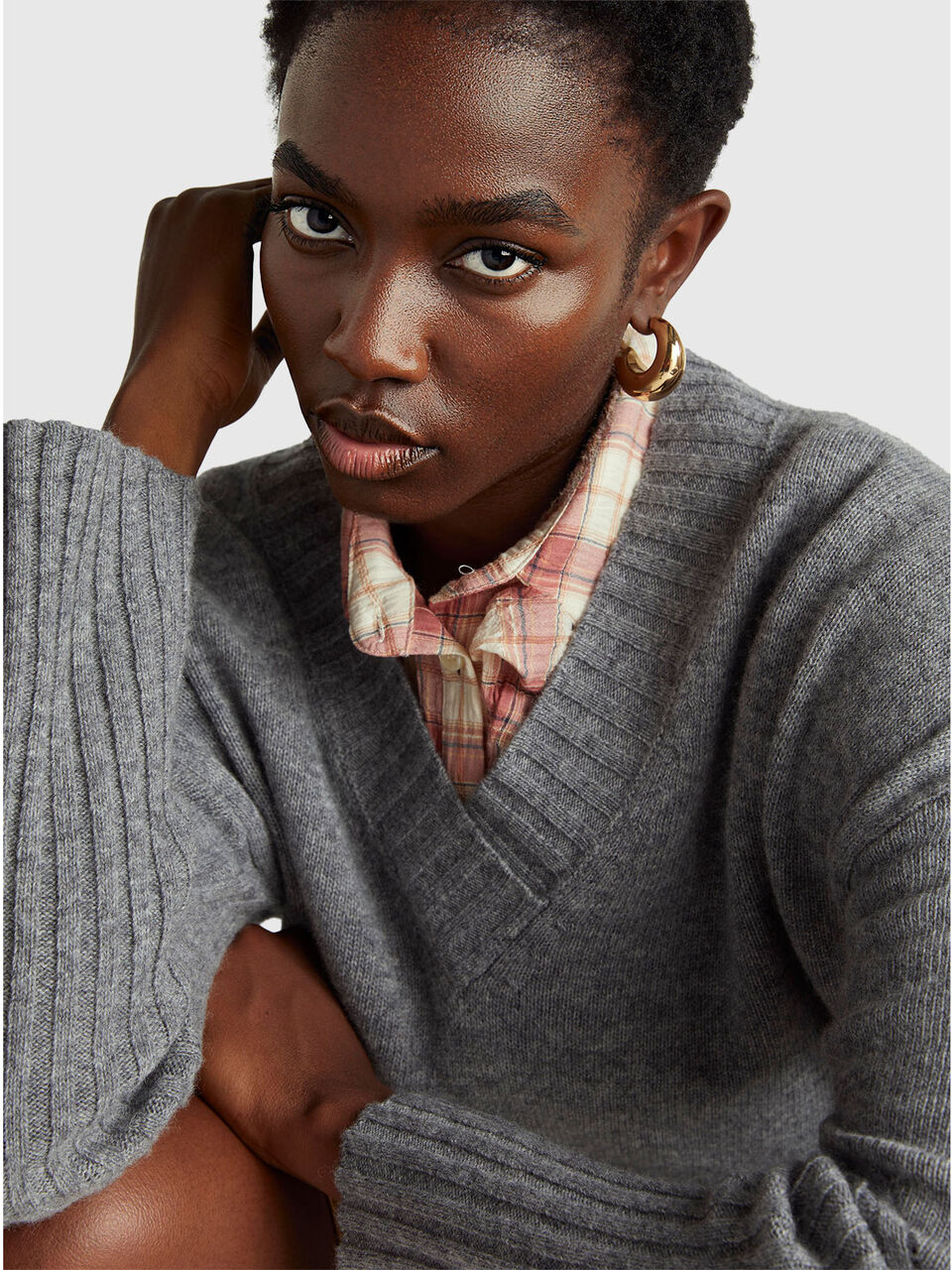 V NECK SWEATER L/S Damen image number null