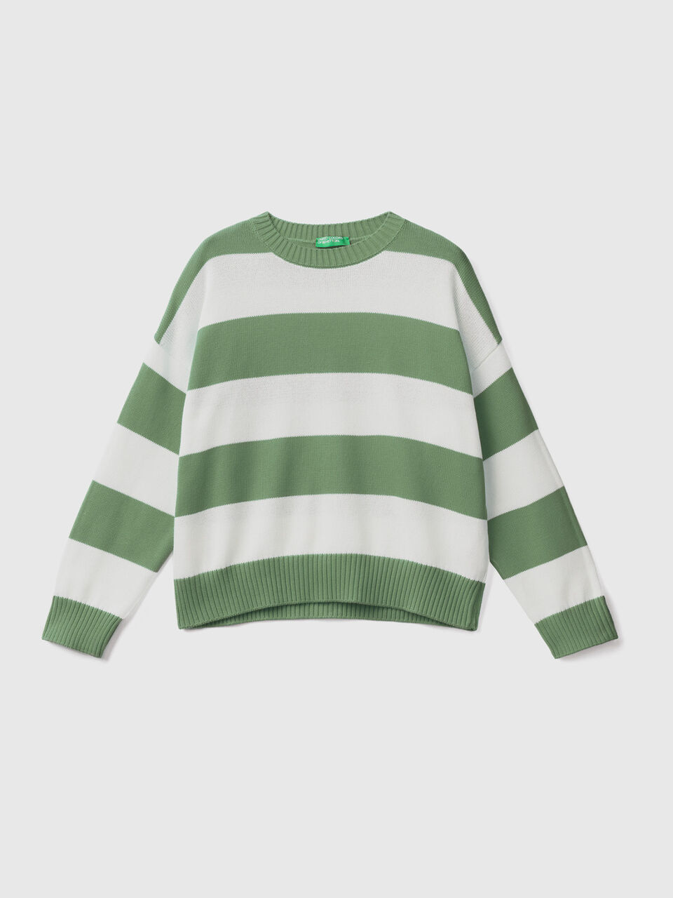 Gestreifter Pullover in Trikot-Baumwolle image number 1