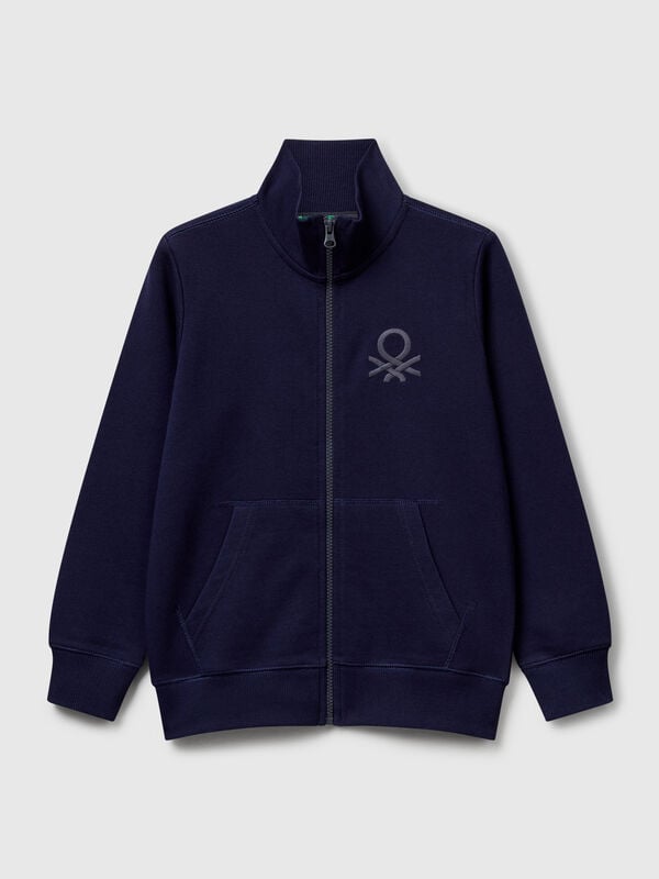 Sweatshirt aus reiner Baumwolle mit Reißverschluss Jungen