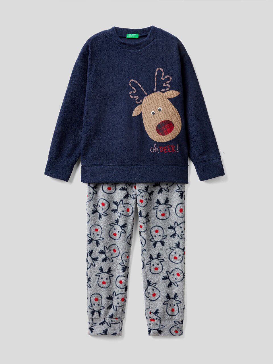 Pyjama aus weichem Fleece mit Rentier-Design