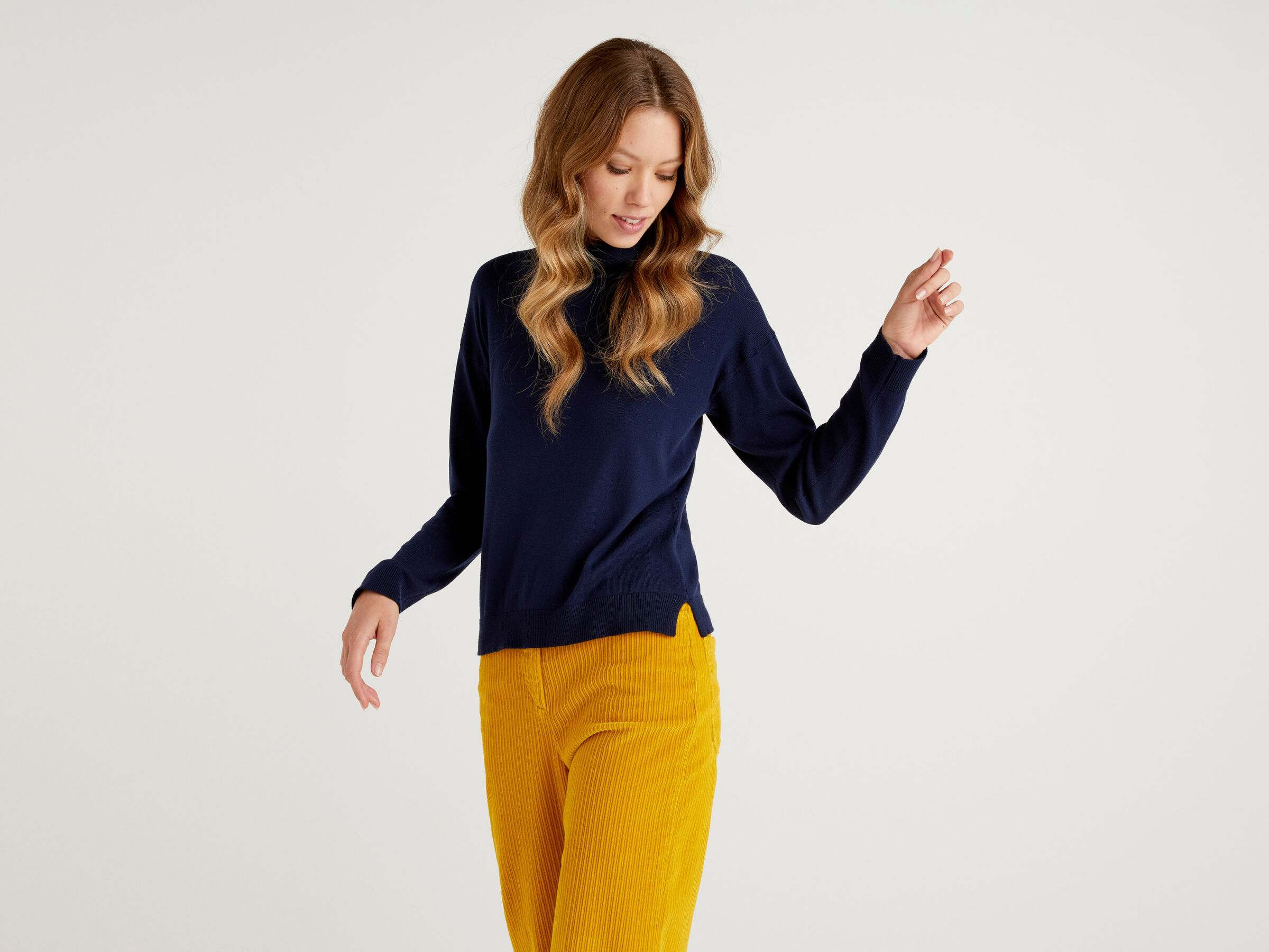 Rollkragenpullover aus Baumwolle und Modal® image number 3
